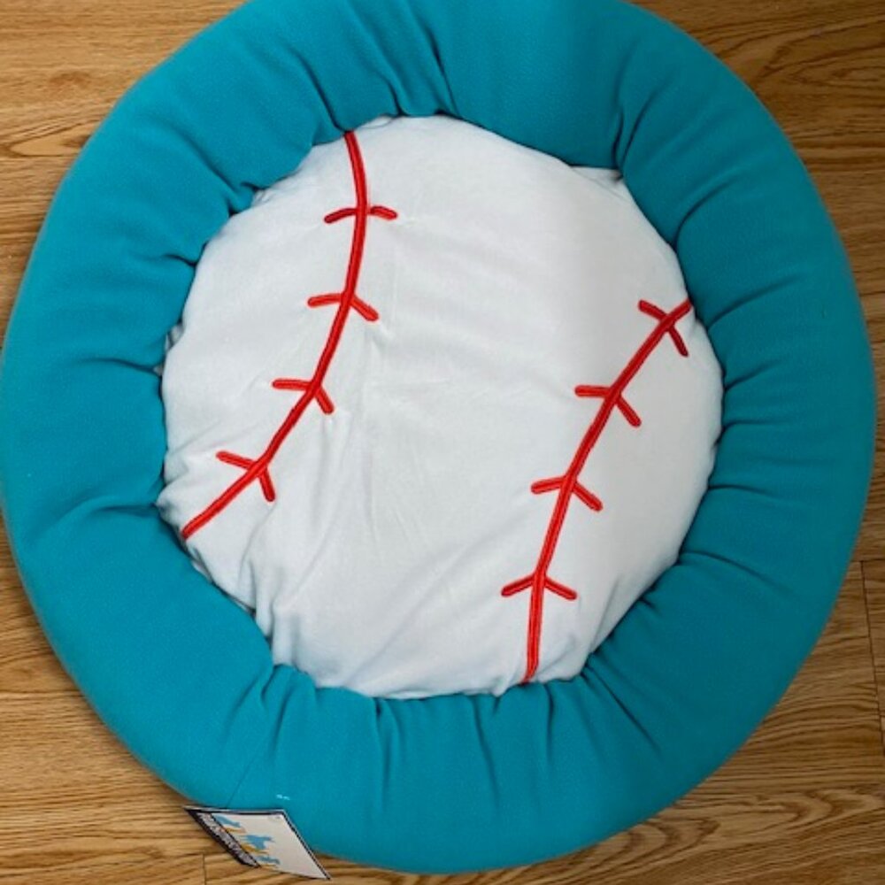 PAWSITIVELY FUN Baseball*PET*Bed ^22in x 3.15in